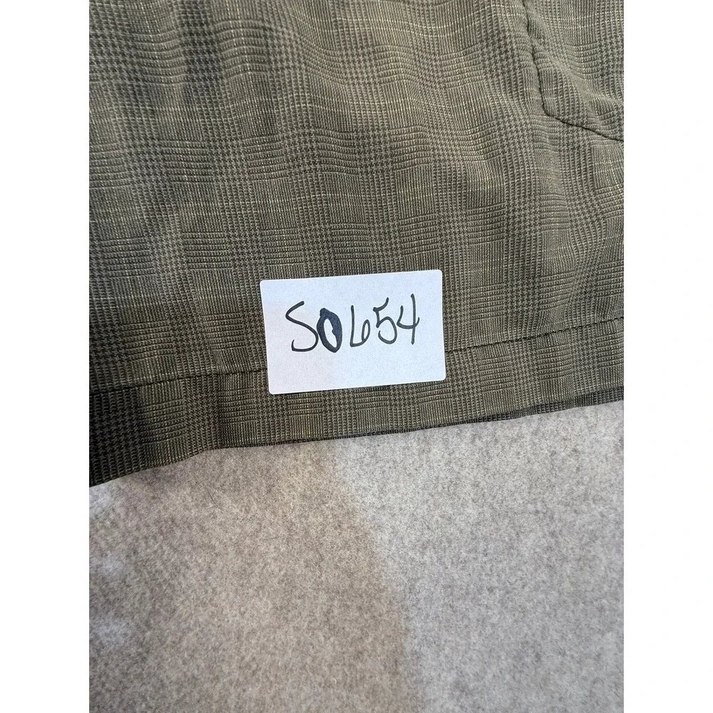 Anchor Blue Mens Cargo Shorts 34 Olive Green Plaid Flat Front Cotton Blend V-009